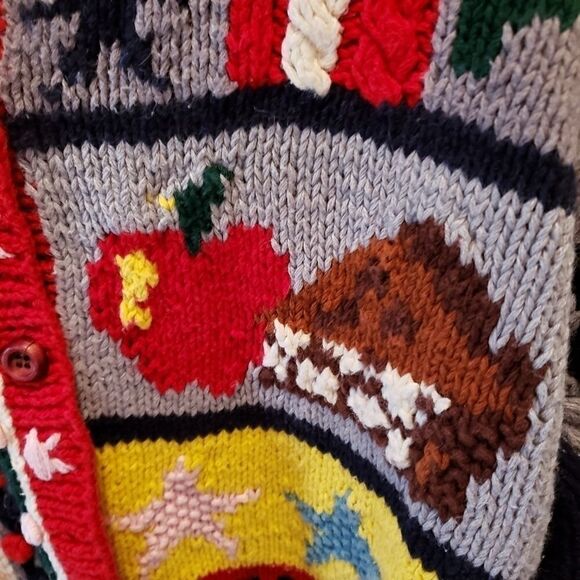 Vintage Eagles Eye  Americana Patriotic Teacher Sweater size Medium - Picture 2 of 8